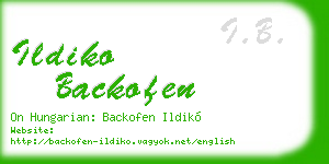 ildiko backofen business card